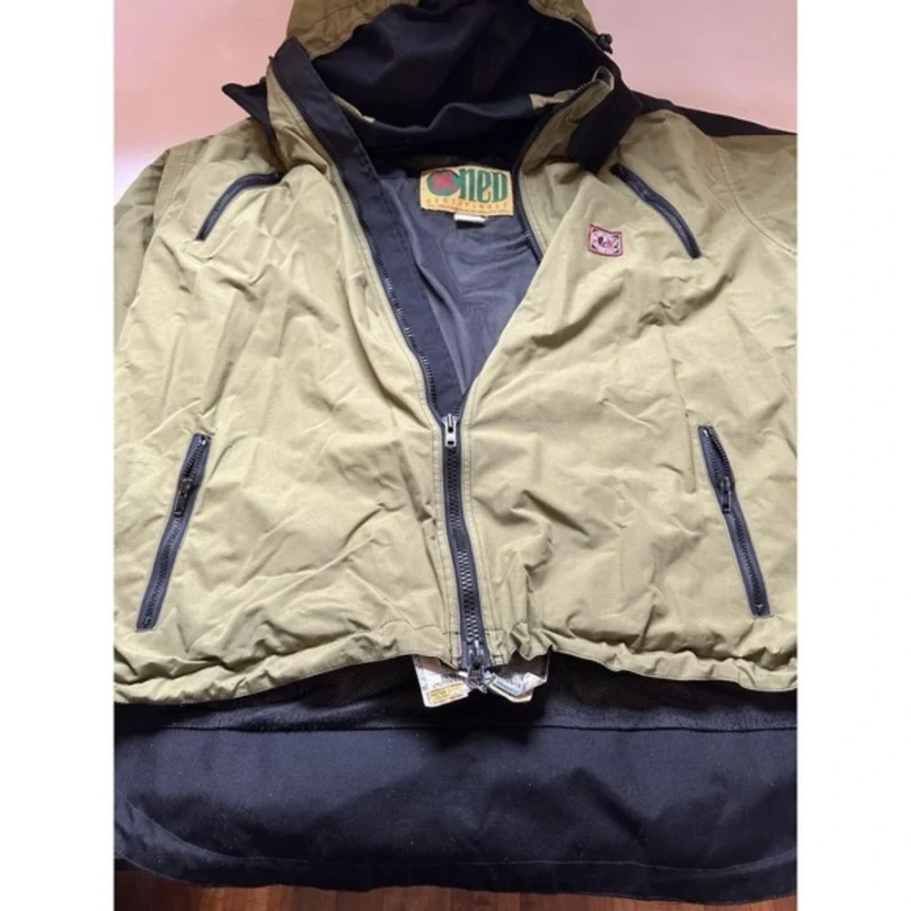 Vintage Y2K 90s Dr. Ned Limbo‎ Snowboarding Ski Jacket Coat XL Green Hooded KC